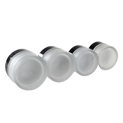 Rond Roomglas Kruiken Berijpte 10g 20g 30g met Zwart Plastic GLB