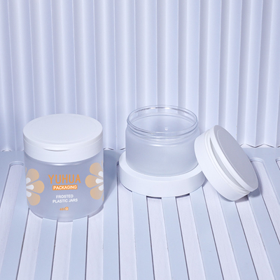 180g Custom Logo Breedmond Ronde Plastic Verpakking Lichaam Scrub Jar met schroefdop
