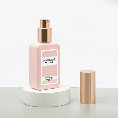 Van de het Glasstichting van de lotionpomp van de de Flessen Gouden Vierkant Huid de Zorgschoonheidsmiddel die 35ml verpakken