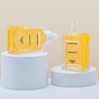 30ml van de het Glas Vierkante Vorm van de glasfles Verpakkende het Serumflessen met Druppelbuisje