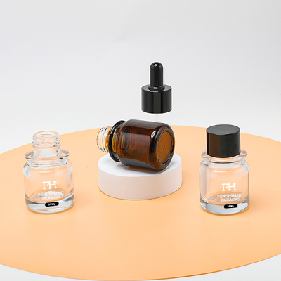 Van het de Olie Verpakkende Glas van de huidzorg het Druppelbuisjeglb Fles Mini Amber Color Customized
