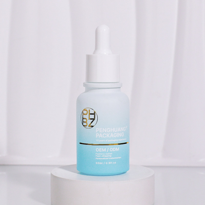 Gepersonaliseerde 1 oz 30 ml glas serum druppelflessen met logo voor gezichtsverzorgingsolie