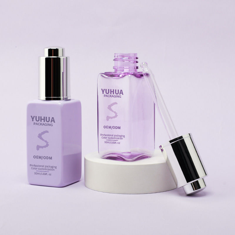 Custom logo Plastic vierkant dropper fles Essentie olie serum fles voor aangepaste logo huidverzorging