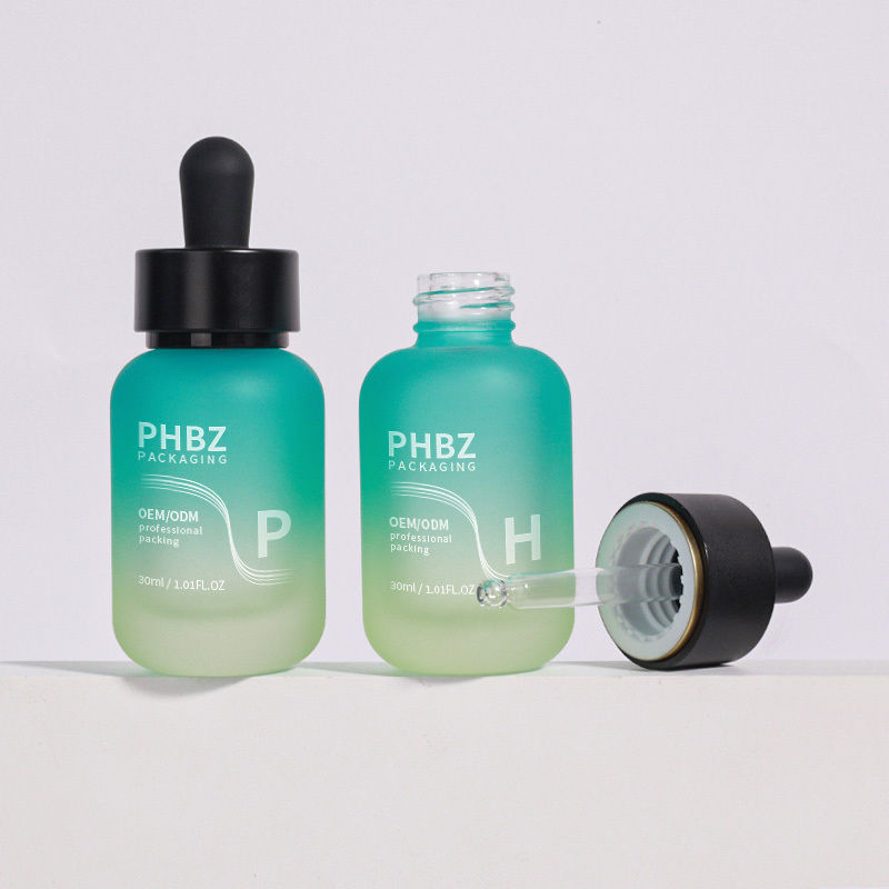 Volgens de eisen van de klant serum druppelflessen 30ml glazen ronde matte druppelfles Doptype Duurzaam en verpakkingsoptie