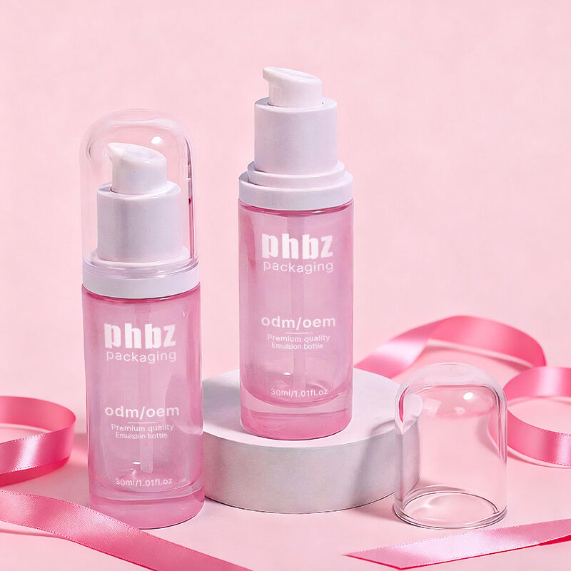 Glasflessen met pomp accessoire robuust glasflessenmateriaal ontworpen voor huidverzorging en schoonheidslotions