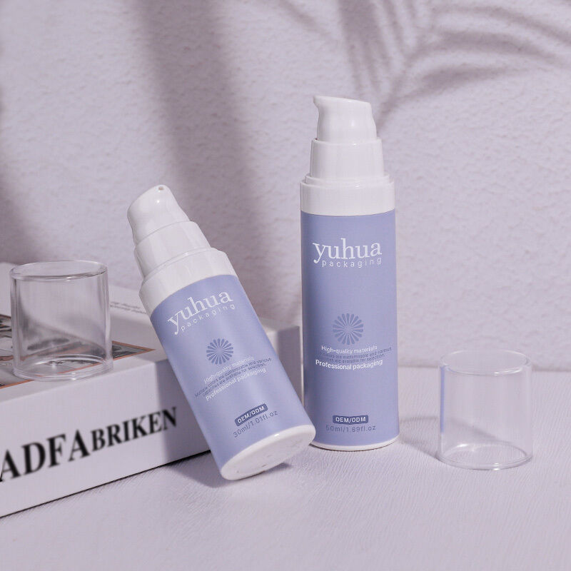 Recyclebare plastic lotionfles met airless pomp en schroefdop voor cosmetische serumtoner verpakking en custom logo bedrukking