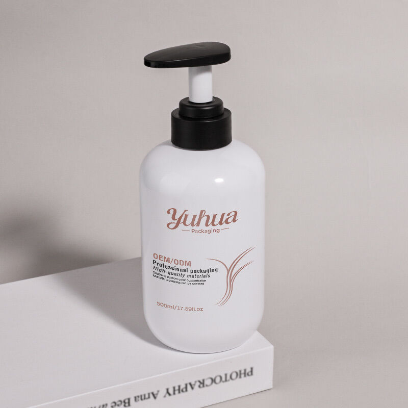 500 ml ronde PET cosmetische fles gemaakt van recyclebaar materiaal ter ondersteuning van duurzame verpakkingsinitiatieven in cosmetica