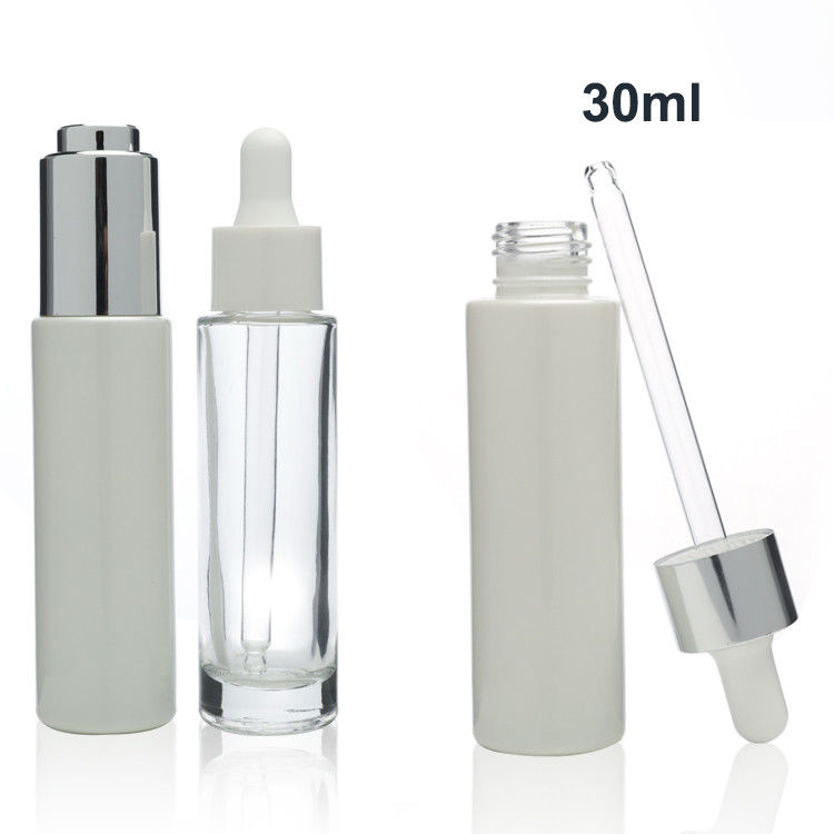 30ml Clear Slim Straight Glass Serum Dropper Bottle For Skin Care Essential Oils Sealed Bottles