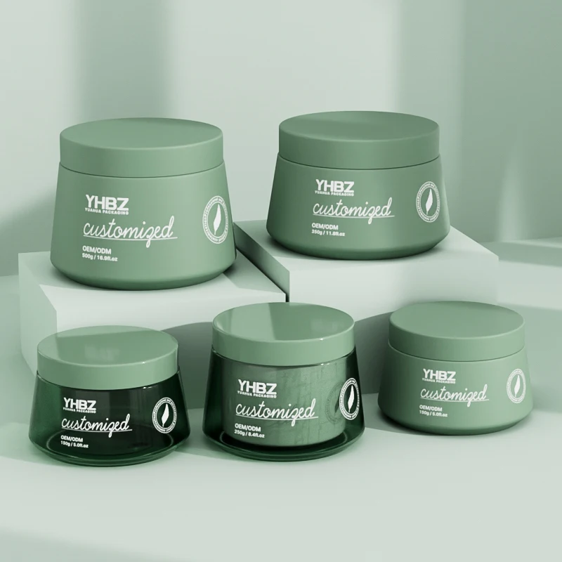 Matte Plastic Cream Jar 150ml 250ml 350ml 500ml lege Cream Containers