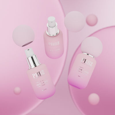 Ronde glazen lotion flessen 30 ml aangepast logo