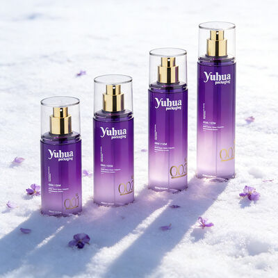 Cosmetische verpakkingsset plastic flessen met aangepast logo zeefdruk en hot stamping bedrukking voor toner, lotion en serum opslag