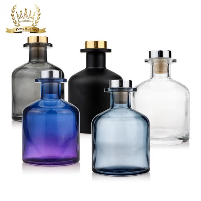 Van de het Parfumolie van het douaneontwerp Lege de Gradiëntpersoonlijke verzorging Cork Round 150ml 260ml van Reed Diffuser Bottle Aroma Glass Clear Black