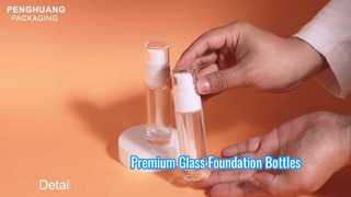 Glazen foundationflessen van 30 ml, premium verpakking